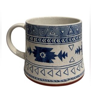 Spectrum Designz Blue Speckled Aztec Coffee Mug Geo Geometric Large Cup